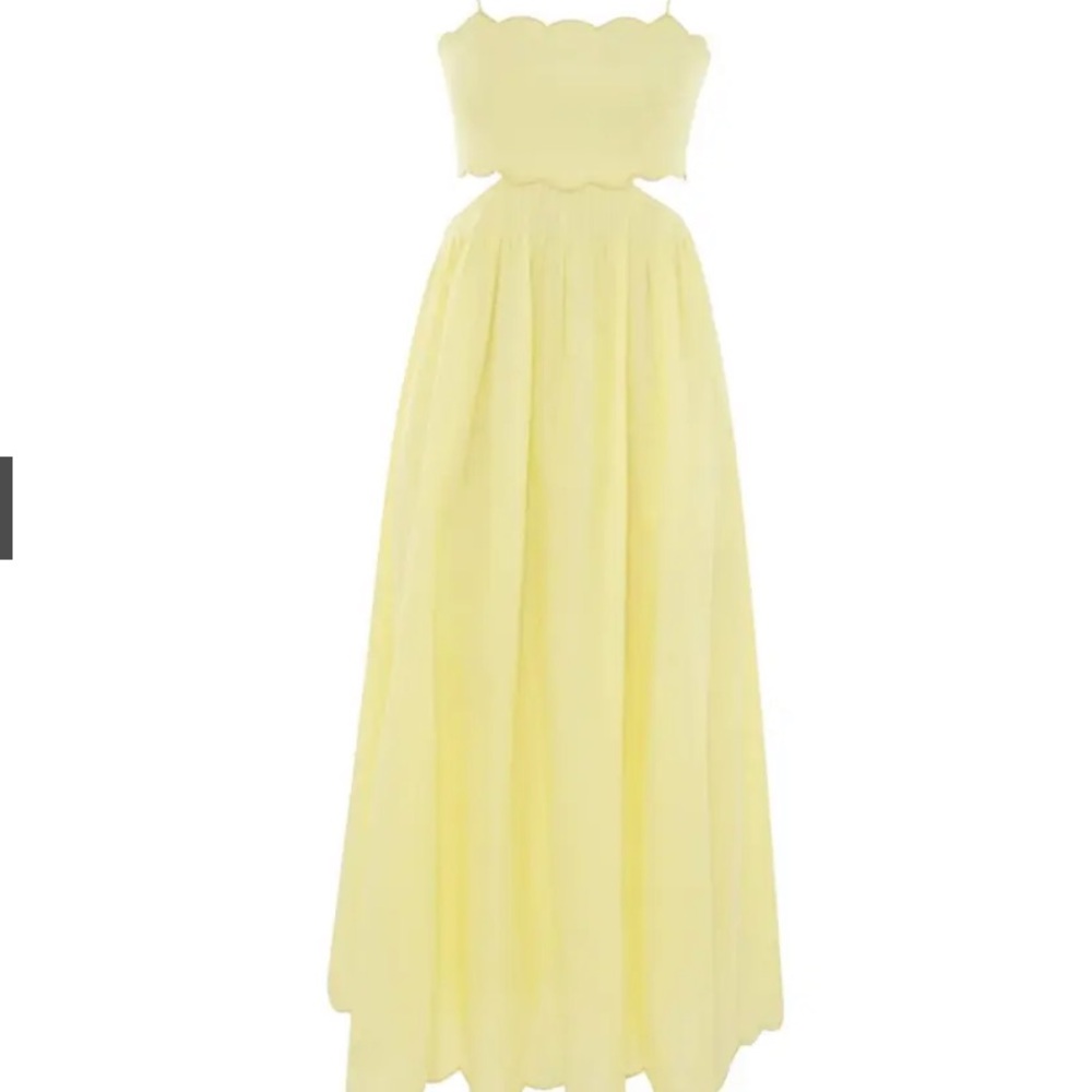 Zimmermann butter yellow Halliday scalloped dress